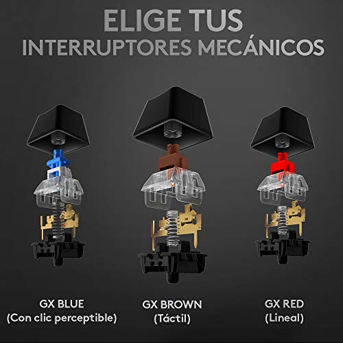 Logitech-G512-Teclado-Gaming-Mecanico-RGB-LIGHTSYNC-Teclas-retroiluminadas-GX-Clicky-Azul-Aleacion-de-Aluminio-Teclas-F-Personalizables-Paso-de-USB-Disposicion-QWERTY-US-CarbonNegro