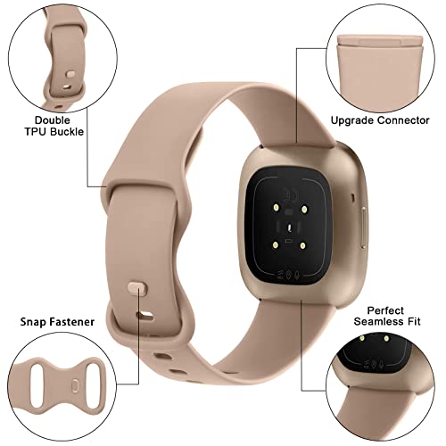 4 Pack Bracelets Compatibles avec Fitbit Versa 3/4 et Sense/Sense 2 - Bandes de Remplacement Sport Souples pour Femme et Homme (S, Pack F) – vue 4
