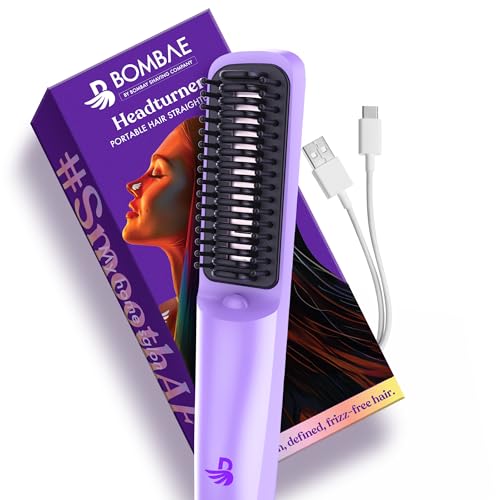 Image of Bombae Ionic Portable Headturner Hair Straightener | 2-in-1 styling and frizz-free hair | C-type charging for 4 hours runtime | No-scalp burns