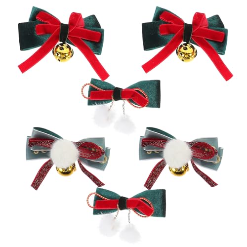 Pinzas de pelo lazo de tela Homoyoyo con diseño navideño infantil