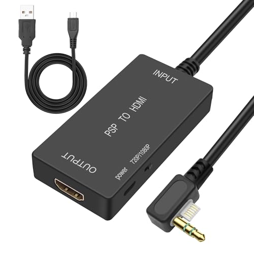 MEIRIYFA PSP2000/PSP3000 a HDMI Adaptador Convertidor Cable HDMI para PSP2000/3000 Consola de Juegos de Mano Accesorios Soporte 1080p/720p para monitor HDTV, proyector -9.84 pies