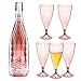 5 Stück Stapelbare Champagnergläser Set,Wiederverwendbar Unzerbrechlich Weingläser Mit Flasche Container,Transparent,Weißweingläser Becher,Perfektes für Party,Hochzeit,Geburtstag,Jahrestag