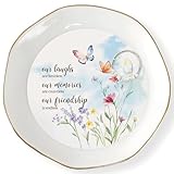 HOME SMILE Friendship Gifts for Women Best Friend Jewelry Ring Dish Tray with Dynamic Butterfly&Flower Pattern Shifts,Our Laughs are Limitless Unique Gifts for Friends Birthday Mother's Day Christmas