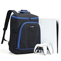 BGTREND Carrying Case for PS5, Gaming Console Bag with Multiple Pockets for Accessories and 15.6" Laptop, Portable for Travel and Storage, Black