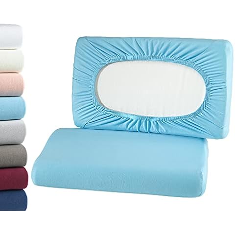 BaSaTex Bio Kissenbezüge Spannbezüge 2er Pack für Nackenkissen und Gesundheitskissen | 97% GOTS-Zertifizierte Baumwolle + 3% Elasthan | ca. 45-60 x 30-40 cm Cover