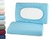 BaSaTex Bio Kissenbezüge Spannbezüge 2er Pack für Nackenkissen und Gesundheitskissen | 97% GOTS-Zertifizierte Baumwolle + 3% Elasthan | ca. 45-60 x 30-40 cm – 20 cm Steg | Hellblau