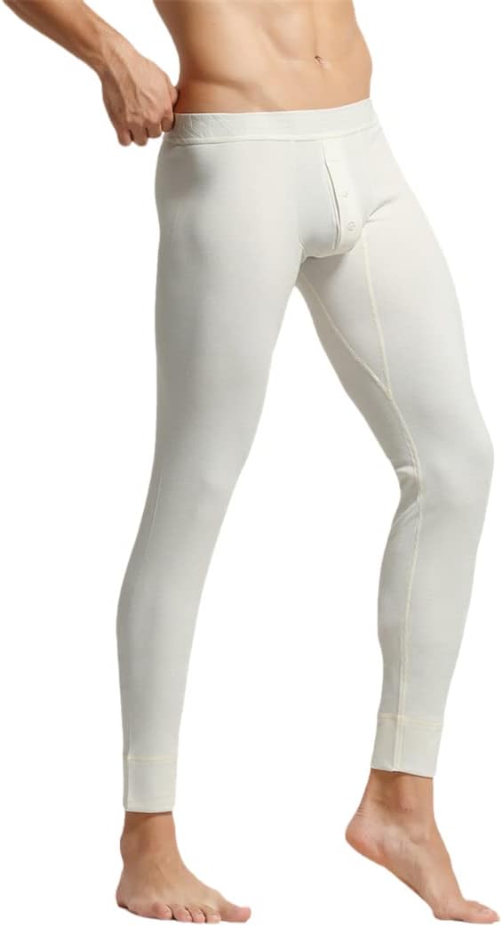 Men's Trousers Soft Cotton Thermal Rib Stretch Basis Layer Thermal Underwear