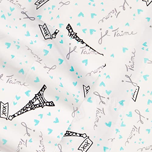 Betsey Johnson - Queen Sheets, Silky & Lightweight Bedding, Fade & Wrinkle Resistant (Je T'aime Paris, Queen) #TOP1