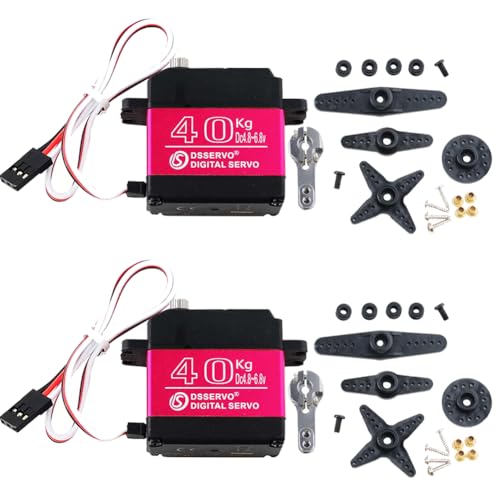 40KG Digital Servo High Speed Servo Motor 45 kg/cm.at (6.8V), Full Metal Gear Servo DS3240 for 1/8 1/10 1/12 Scale RC Boats and Cars (Control Angle 270°, Pack of 2)