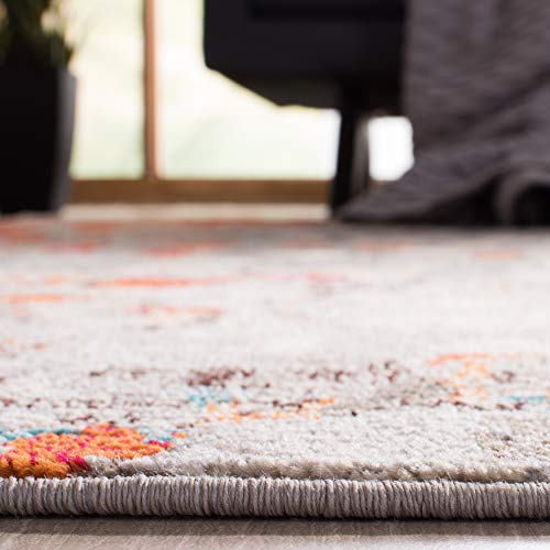 Safavieh Madison Collection Runner Rug - 2'2" X 8', Grey & Orange, Boho Abstract Distressed Design, Non-Shedding & Easy Care, Ideal For High Traffic Areas In Living Room, Bedroom (Mad425H) #TOP3