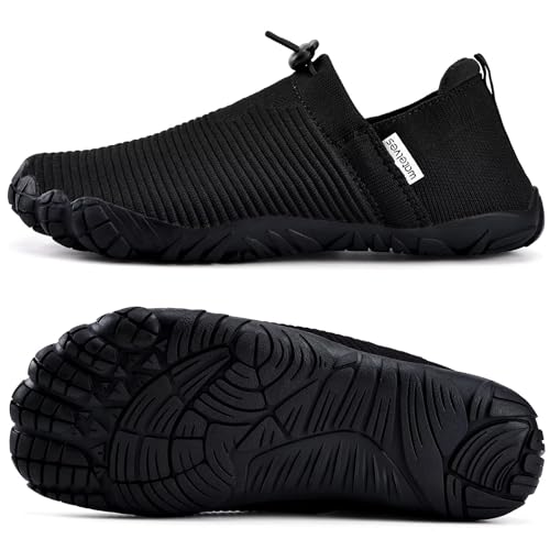 Image of WateLves Water Shoes Womens Mens - Comfortable Lightweight Striped Pattern Barefoot Shoes for Beach Swim Pool Yoga Boating Water Aerobics