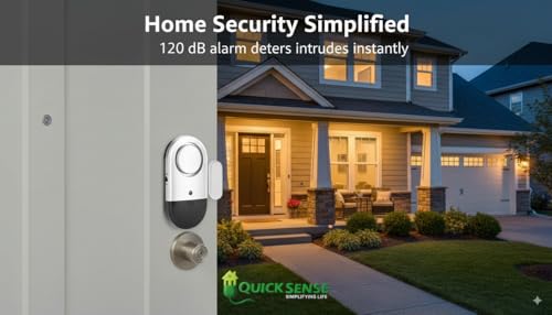 Image of Quick Sense | 120 dB Loud Door and Window Open Alarm Sensor | Wireless Safety Alarm for Kids, Dementia Patients | Home, Pool, Cabinet, Business Security | Easy Installation | Pack of 1
