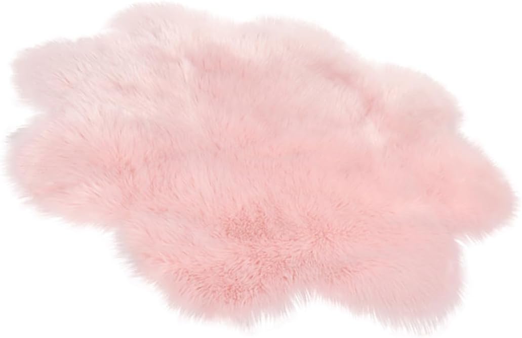 Plush Foot Mat Pink Plum Blossom Shaped Floor Mat Household Carpet Soft Plush Material Relieves Pressure and Fatigue Easy to Clean Simple Carpet Design for Bedroom Home Decoration