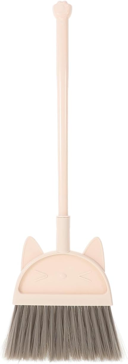 NOLITOY Children S Mini Broom Set Cat Themed Lightweight Cleaning Broom for Toddlers 20.07In Small for Early Learning and Home Room Cleaning