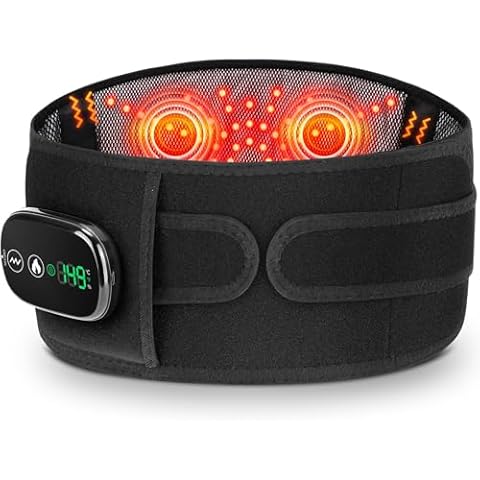Cordless Heating Pad for Back, Electric Heating Pad for Body with Heating and Vibrating Massage, Cordless Red Light Belt for Body, Electric Heating Pad for Period Cramps, Red Light Wrap for Back Cover