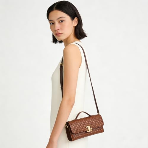 Image of JYG Woven Handbag for Women Fashion Evening Shoulder Bag PU Leather Handmade Clutch Purse Casual Crossbody Bags 2024