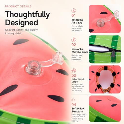 Image of MIDOG Inflatable Dog Cone After Surgery, Donut Collar for Large Dogs, L
