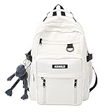 [ZESU] 韓国リュック/通学 大容量 リュック 女の子通勤通学学生 男女兼用カジュアルバッグリュック 高校生 レディース (ホワイト)