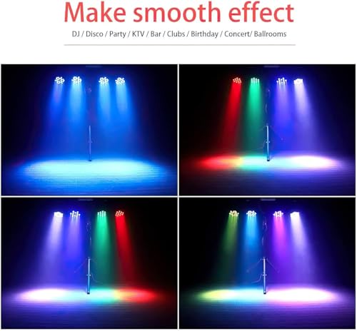 U`King LED Par Lights DJ Stage Light Corded RGB 36 LED with Sound Activated Remote Control DJ Uplighting for Wedding Party Club Christmas Stage Lighting - Image 5