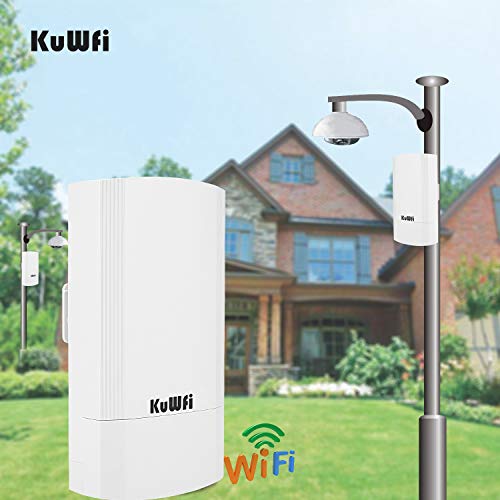 KuWFi 900Mbps Wireless Bridge Kit, 5.8G Outdoor/Indoor Point to Point WiFi Bridge, 1KM Long Range WiFi Bridges, Ethernet Bridge with 24VPoE, 2RJ 45 Ethernet Port, for Garden, Starlink, Farm, 2 Pack - Image 5