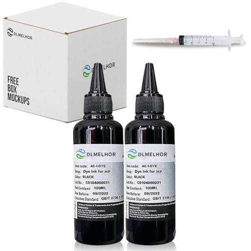 Kit de tinta preta de substituição compatível com HP 61 60 62 63 564 920 901 902 932 933 934 940 950 951 952 94 95 96 cartucho de impressora a jato de tinta CISS CIS, 2 garrafas, 200 ml