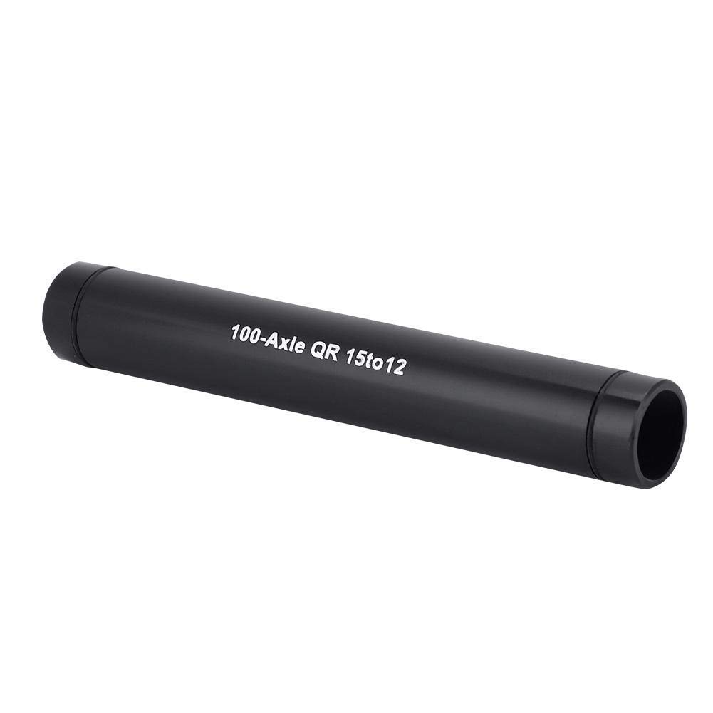 Thru Axle Hub rower szybkie zwalnianie stop aluminium do prześwitu adapter piasty 15 mm do 12 mm szpikulec (czarny)