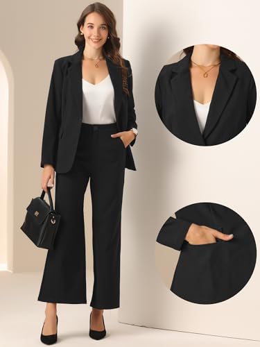 Allegra K Blazer Pant Suits for Women Work Blazer Pants Set Business 2 Piece Outfits2