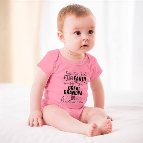 Handpicked for Earth By My Great Grandpa in Heaven Infant Romper Short Sleeve Newborn Outfit Baby Clothes3