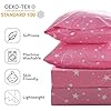 JSD Gradient Pink Moon Stars Kids Sheet Set Twin Size, 3 Piece Space Theme Microfiber Sheets Deep Pocket #3