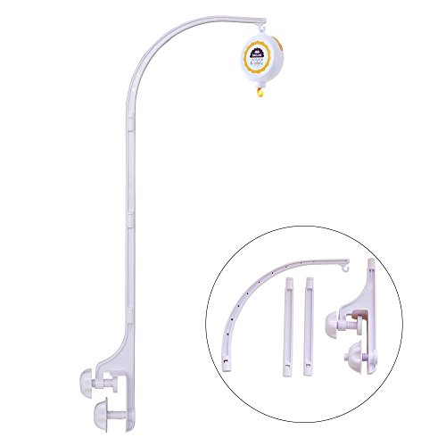 SHILOH Baby Crib Mobile Support Holder Arm Bracket Nut Screw Box Without Toys, White (Holder & Musical box)