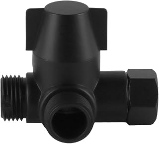Adaptador en T para Cabezal de Ducha con válvula desviadora y Salida G1/2 de 3 vías, Divisor de Grifo para Manguera de Ducha (Negro)