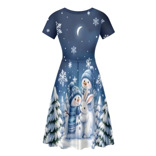Image of POLERO Sunflower Dress for Women Floral Summer Dresses Short Sleeve Casual Sundresses Midi Dresses