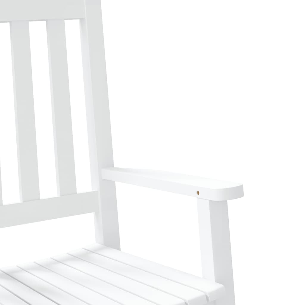 VidaXL Mecedora para Niños de Madera Maciza de Álamo Blanca - Exterior y Jardín - Pequeña