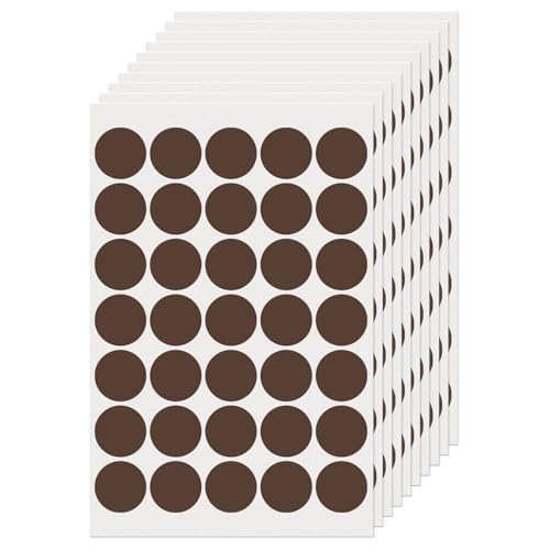 FINDAT Brown Round Stickers 1 Inch Vinyl Dot Stickers Self-Adhesive Removable Color Coding Labels Waterproof Circle Price Tag for Office Classroom Inventory Organizing 350 PCS