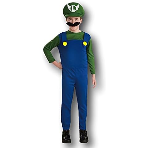 Mario Bros Mario Style Costume Plumbers Mate Fancy Dress Party, Adult and Kids Cover