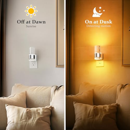 Image of JandCase Night Light, Automatic Night Lights Plug into Wall, Dimmable LED Night Light with Adjustable Brightness, Night Lights Plug in with Auto Light Sensor, Amber for Bathroom Hallway Decor