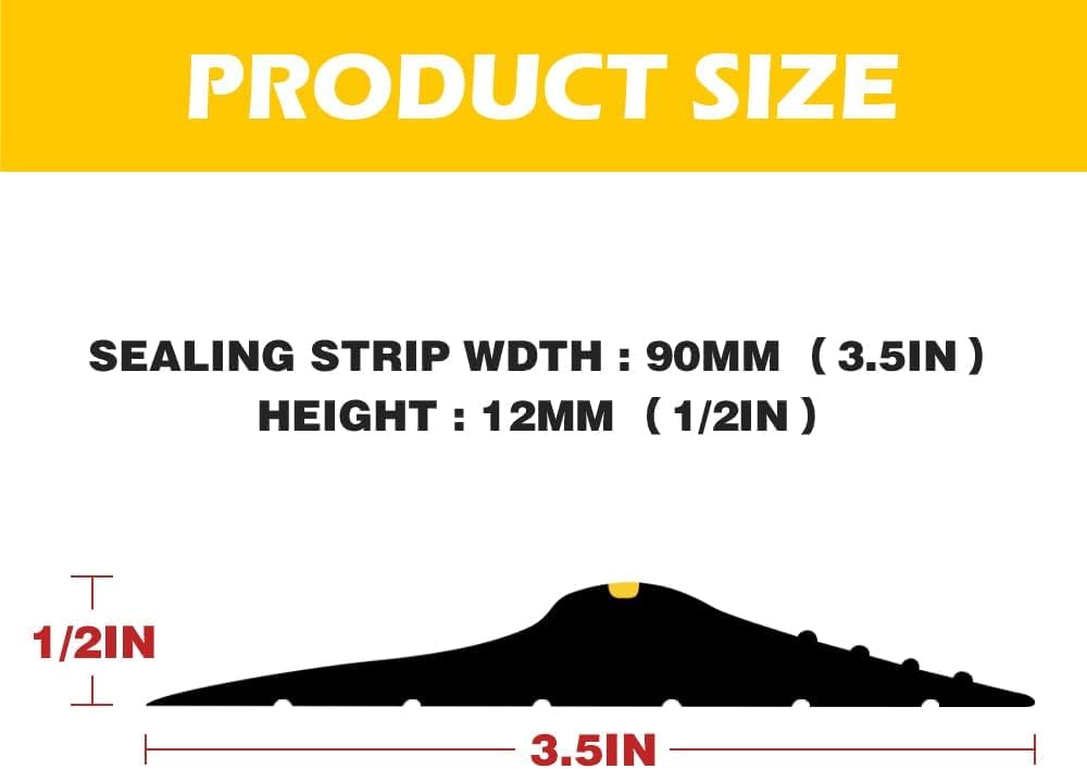 10Ft Weather Stripping Universal Garage Door Threshold Seal Strip, Garage Door Bottom Seal DIY Replacement with 10oz Glue Gel