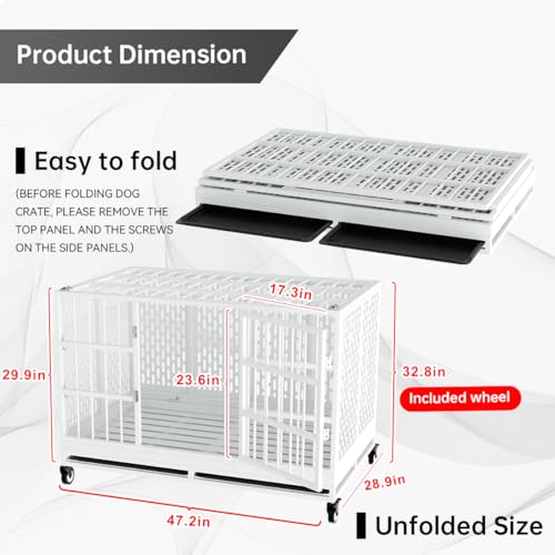Cage robuste pour chien Snuowu pliable en métal de 122 cm