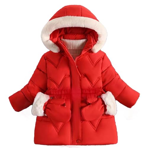 Image of AiWMGL 3T 4T 5T 6T Toddler Girls Winter Coat Jacket Outwear Clothes Warm Overcoat Snowsuit Puffer Parka Fur Lined Hood Kids