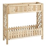 DISEÑO EN 2 NIVELES: Este huerto vertical elevado con un diseño elegante y decorativo es ideal para cualquier espacio. Tiene 2 niveles, siendo el primero perfecto para cultivar tus flores, verduras, hierbas, etc. mientras que el estante inferior es ideal para guardar sus herramientas de jardinería