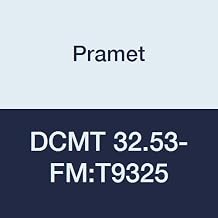 DCMT 32.53-FMT9325 Carbide Steel P25 Indexable Turning Insert, Positive, Finishing-Semi Roughing, 0.047" Radius, CVD, 55 Degree Diamond, Black Pack of 10