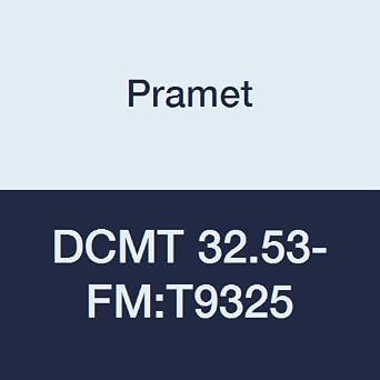 DCMT 32.53-FMT9325 Carbide Steel P25 Indexable Turning Insert, Positive, Finishing-Semi Roughing, 0.047" Radius, CVD, 55 Degree Diamond, Black Pack of 10