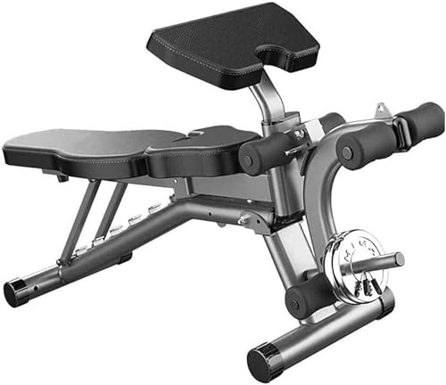 OTQEFTN Dumbbell Bench Sit-up Fitness Equipment, Adjustable 90°Flat Weight Bench,4 in 1 Adjustable Home Folding Supine Board for Whole Body Training Men and Women General Purpose