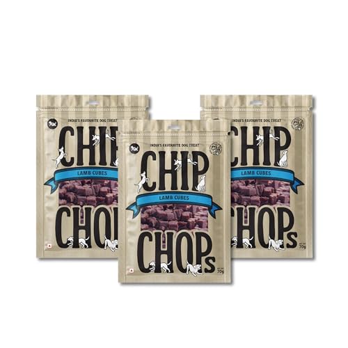 Image of Chip Chops Lamb Cubes Dog Treats, Highly Nutritional & Digestible Snacks for Training and Rewards, Suitable for All Dog Breeds, 70g Each (Pack of 3)