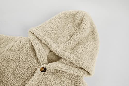 Paslter Toddler Baby Girls Boys Fleece Hoodie Jacket Button Down Soild Warm Fall Winter Hooded Coat Outwear #TOP1