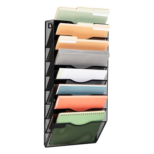 Soporte de pared de oficina con organizador de archivos de pared de metal