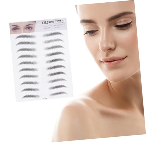 CIYODO 2 piezas Pegatinas Adhesivas para Cejas Artificiales Unidades Negras Herramienta Fácil para Transferir y Crear Cejas Realistas Rápido para Hombres y Mujeres