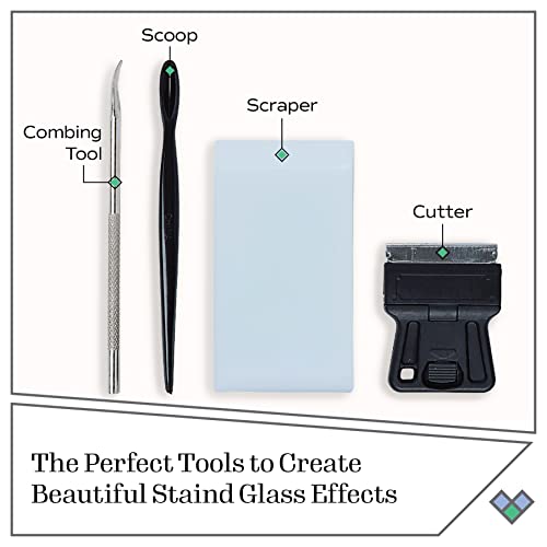 gallery glass 4 piece tool set perfect for stained glass diy arts and crafts 19739 multi-color