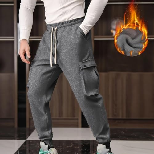 WENKOMG1 Men's Cargo Pants, Elastic Waist Drawstring Hiking Tactical Sweatpants Joggers with Pockets, S-XL2