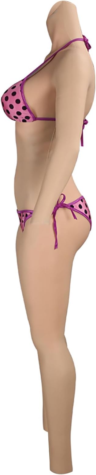 Silicone Suit Full Body Nine-Length Silicone Bodysuit Feminization Insertable with Urethra for Cosplay, Female Costume, Otokonoko, True Cotton Filling, E Cup